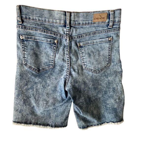 Jordache Shorts 12 Distressed Adjustable Stars Blue Denim (W26 L7) - Picture 12 of 13